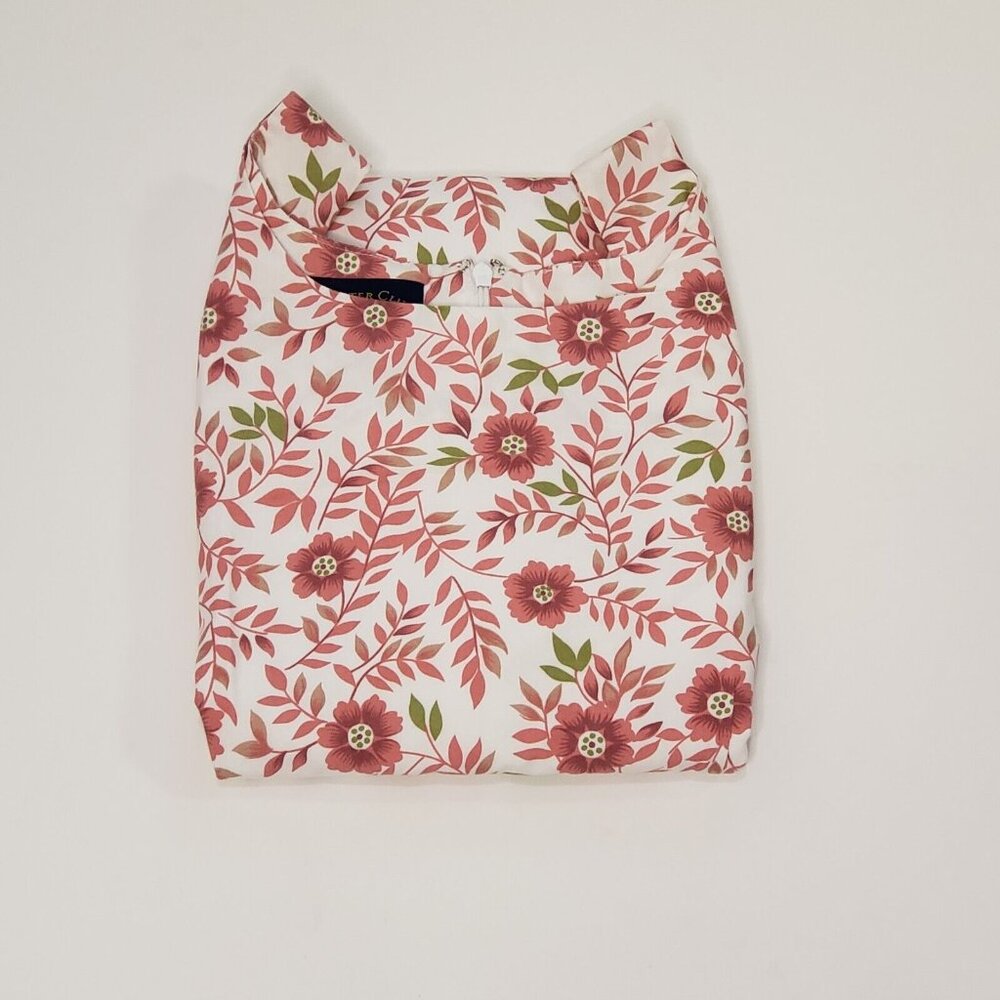 Charter Club Sheath Dress Women's Size 10 Cotton Pink Poppy Floral Zipper VTG - Picture 16 of 16